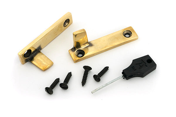 From The Anvil - Aged Brass Night-Vent Locking Brompton Fastener - 52127