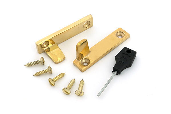 From The Anvil - Polished Brass Night-Vent Locking Brompton Fastener - 52132