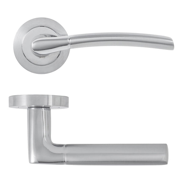 Eclipse - Tifosi Designer Lever on rose -  Satin Chrome/Polished Chrome -  62115 - Choice Handles