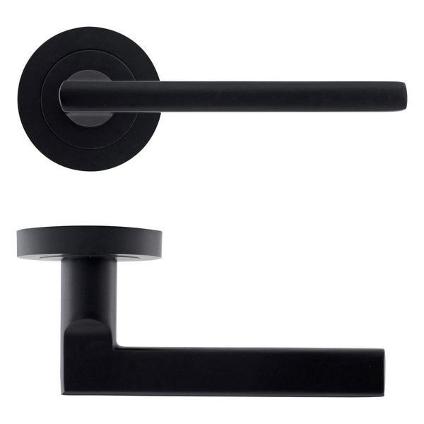 Eclipse - Auriga Designer Lever on rose -  Matt Black -  62119 - Choice Handles