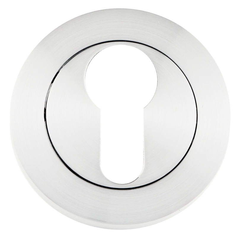 Eclipse - Euro Profile Escutcheon -  Satin Chrome -  62363 - Choice Handles