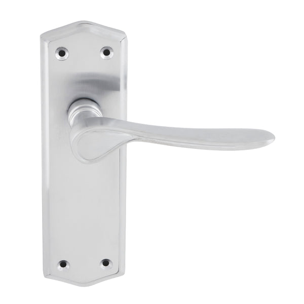 Eclipse - Steller Lever Latch Door Handle on Backplate Set -  Satin Chrome -  63009 - Choice Handles