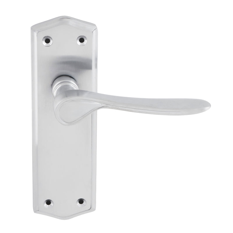 Eclipse - Steller Lever Latch Door Handle on Backplate Set -  Satin Chrome -  63009 - Choice Handles