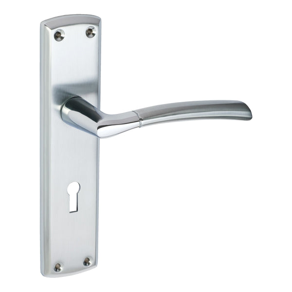 Eclipse - Tifosi Lever Lock Door Handle Set -  Satin Chrome/Polished Chrome -  63141 - Choice Handles
