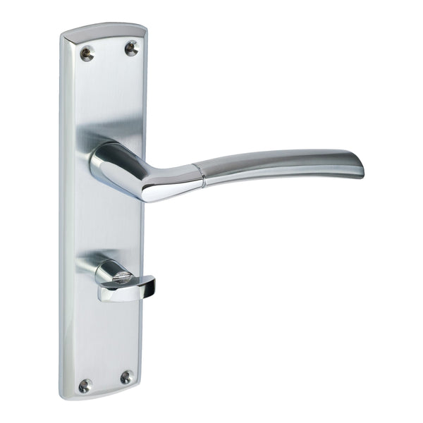 Eclipse - Tifosi Lever Bathroom Door Handle Set -  Satin Chrome/Polished Chrome -  63143 - Choice Handles