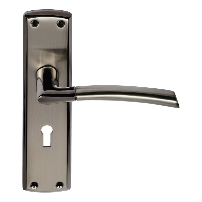 Eclipse - Tifosi Lever Lock Door Handle Set -  Black Nickel/ Satin Nickel -  63145 - Choice Handles