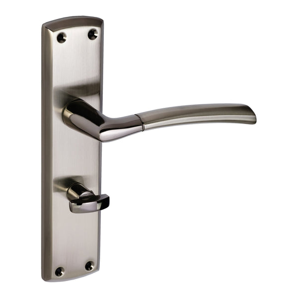 Eclipse - Tifosi Lever Bathroom Door Handle on Backplate Set -  Black Nickel/ Satin Nickel -  63147 - Choice Handles