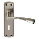 Eclipse - Monza Lever Lock Door Handle on Backplate Set -  Satin Nickel -  63725 - Choice Handles