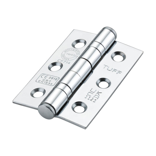 Spira Brass - CE7 76mm  Mild Steel BB Butt Hinge - Polished Chrome - 6911PC