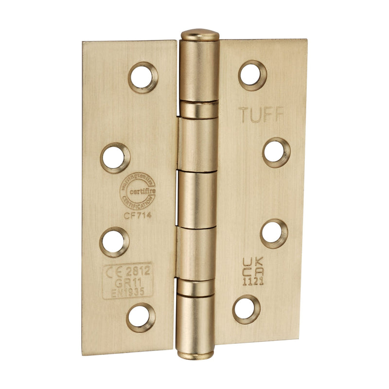 Spira Brass - CE11  100mm Mild Steel BB Butt Hinge  Satin Brass - 6921SB - Choice Handles