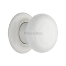 White Crackle Knob with Porcelain base - 7010-PR - Choice Handles
