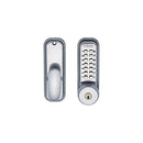 Eclipse - ED20 Push Button Digital Lock- SCP(c/w Key Overide + 2 keys) -  Satin Chrome -  70263 - Choice Handles