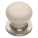 Cream Crackle Knob with Satin Nickel base - 8010-SN - Choice Handles