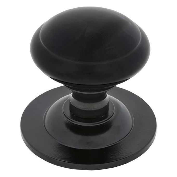 From The Anvil - Black Round Centre Door Knob - Black  - 83506 - Choice Handles