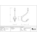 From The Anvil - 6 1/2" Hat & Coat Hook - Black - 83542 - Choice Handles