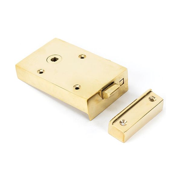 From The Anvil - Left Hand Bathroom Latch - Polished Brass - 83570 - Choice Handles