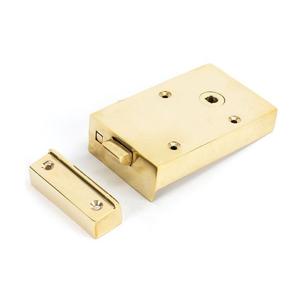 From The Anvil - Right Hand Bathroom Latch - Polished Brass - 83571 - Choice Handles