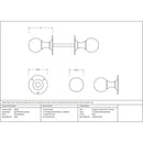 From The Anvil - Ball Mortice Knob Set - Polished Brass - 83630 - Choice Handles