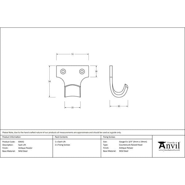 From The Anvil - Sash Eye Lift - Black - 83642 - Choice Handles