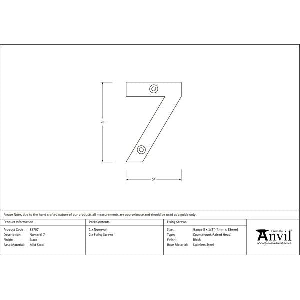 From The Anvil - Numeral 7 - Black - 83707 - Choice Handles