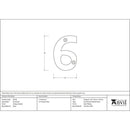 From The Anvil - Pewter Numeral 6 - Antique Pewter - 83736 - Choice Handles