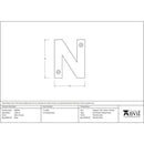 From The Anvil - Letter N - Satin Chrome - 83804N - Choice Handles