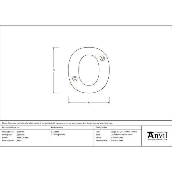 From The Anvil - Letter O - Satin Chrome - 83804O - Choice Handles