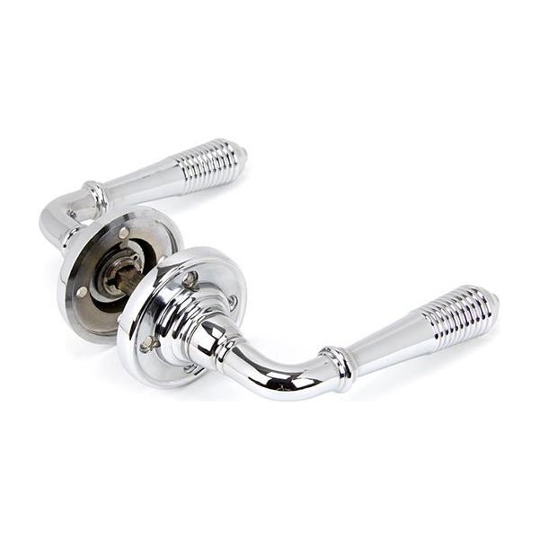 From The Anvil - Polished Chrome Reeded Lever on Rose Set - Polished Chrome  - 90007 - Choice Handles