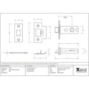 From The Anvil - 2½" Heavy Duty Latch - PVD Brass - 90129 - Choice Handles