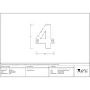 From The Anvil - Numeral 4 - Polished Nickel - 90314 - Choice Handles