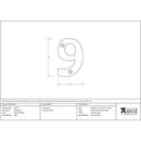 From The Anvil - Numeral 9 - Polished Nickel - 90319 - Choice Handles