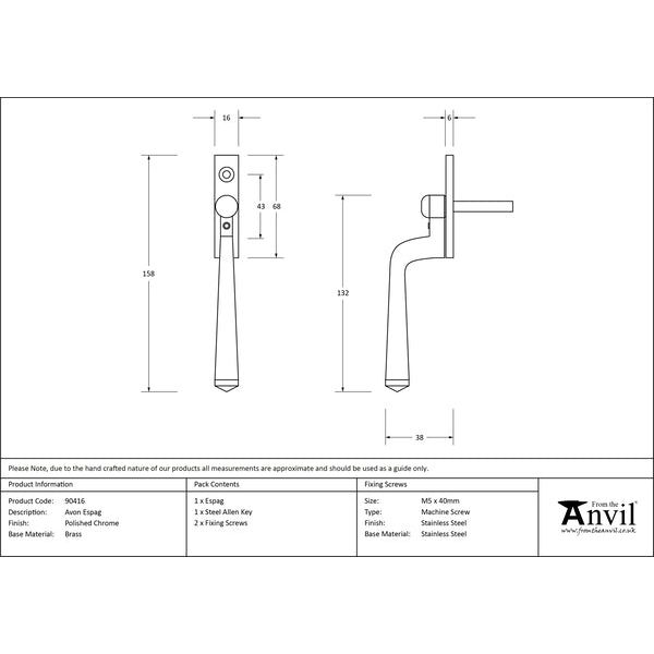 From The Anvil - Avon Espag - Polished Chrome - 90416
