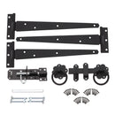 Spira Brass - 10" 250mm Plain Ring Gate Ironmongery Kit - Black - 9101 - Choice Handles