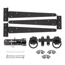 Spira Brass - 12" 300mm Plain Ring Gate Ironmongery Kit  - Black - 9102 - Choice Handles