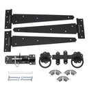 Spira Brass - 14" 350mm Plain Ring Gate Ironmongery Kit  - Black - 9103 - Choice Handles