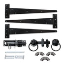 Spira Brass - 18" 450mm Plain Ring Gate Ironmongery Kit  - Black - 9104 - Choice Handles