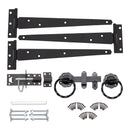 Spira Brass - 10" 250mm Twist Ring Gate Ironmongery Kit  - Black - 9105 - Choice Handles