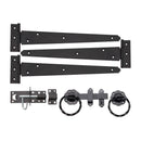 Spira Brass - 12" 300mm Twist Ring Gate Ironmongery Kit  - Black - 9106 - Choice Handles
