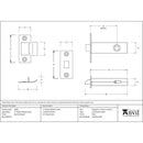 From The Anvil - 3" Tubular Mortice Latch - Electro Brass - 91081 - Choice Handles