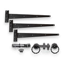 Spira Brass - 18" 450mm Twist Ring Gate Ironmongery Kit  - Black - 9108 - Choice Handles
