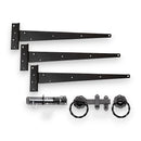 Spira Brass - 18" 450mm Twist Ring Gate Ironmongery Kit  - Black - 9108 - Choice Handles