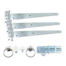 Spira Brass - 14" 350mm Plain Ring Gate Ironmongery Kit - Zinc - 9113 - Choice Handles
