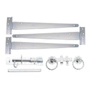 Spira Brass - 18" 450mm Twist Ring Gate Ironmongery Kit  - Zinc - 9118 - Choice Handles