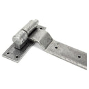 From The Anvil - Pewter 24" Hook & Band Hinge - Cranked (pair) - Pewter Patina  - 91474 - Choice Handles