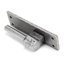 From The Anvil - Pewter 24" Hook & Band Hinge - Cranked (pair) - Pewter Patina  - 91474 - Choice Handles
