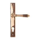 From The Anvil - Reeded Slimline Lever Espag. Lock - Polished Bronze - 91912 - Choice Handles