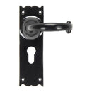 From The Anvil - Cottage Lever Euro Lock Set - Black - 91966 - Choice Handles