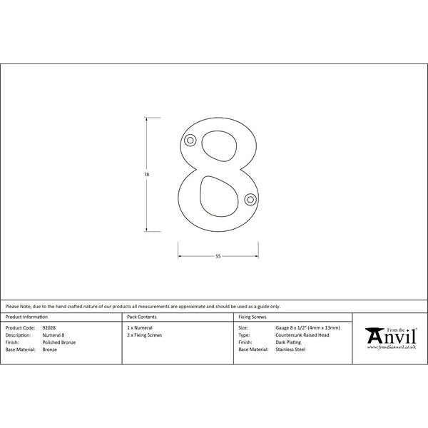 From The Anvil - Numeral 8 - Polished Bronze - 92028 - Choice Handles