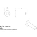 Carlisle Brass - Cylinder Pattern Door Stop - with Rose - Polished Brass - AA21 - Choice Handles