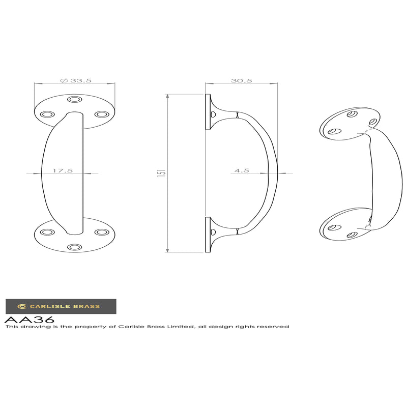 Carlisle Brass - Bow Handle 153mm - Satin Chrome - AA36SC - Choice Handles